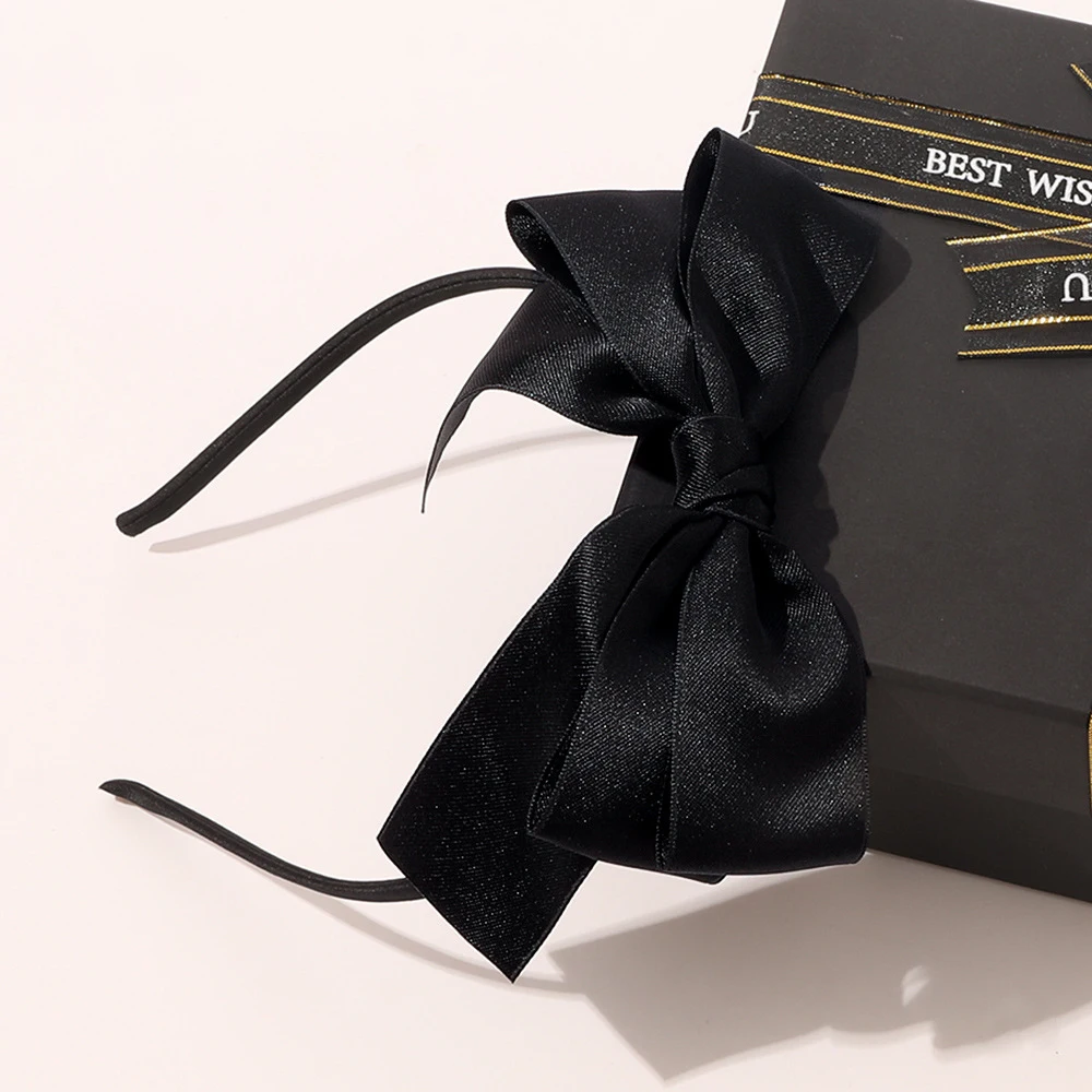 

Hot Fashion MulticolorHigh Quality Solid Hairbands Princess Hair Accessories Lady Bowknot Ribbon Hairbands Hair Decor Satin Silk