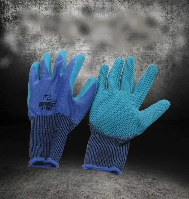 

12 Pairs Safety Coating Work Gloves Hand Protect Pu Nylon Anti Skid Dustproof Pu Coated Work Gloves For Garden Work Tools Supply