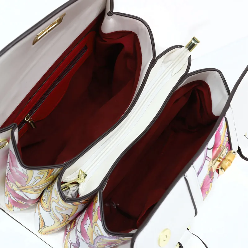 2021 New Fashion High Quality Genuine Leather Printed Tote Handbag Luxury Designer Ladies Crossbody Shoulder Bag Sac De Luxe Fem