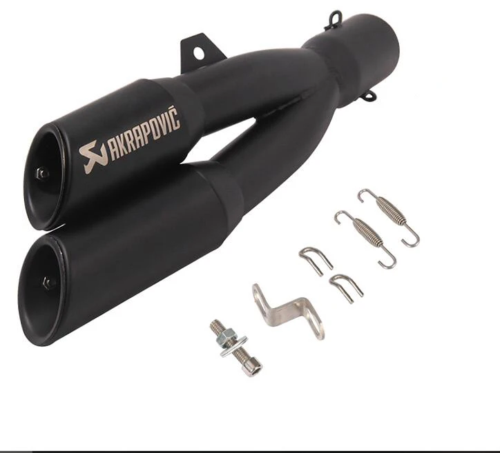 51 мм мотоцикл глушитель выхлопной трубы Akrapovic двухрядные для Z800 R1000RR NC700 R3 GW250 CBR300 RC390 - Цвет: E