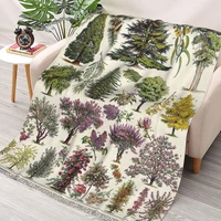 adolphe millot jardin arbres d ornement 02 vintage french botanical illustration throw blanket sherpa blanket cover