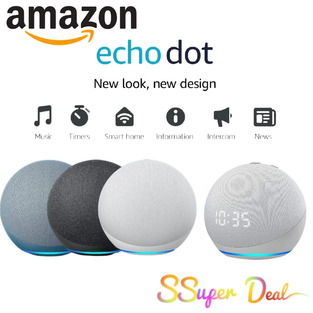 Оригинальный Новый Динамик Amazon Echo Dot 4 (4-е Поколение выпуск 2020) | Портативный