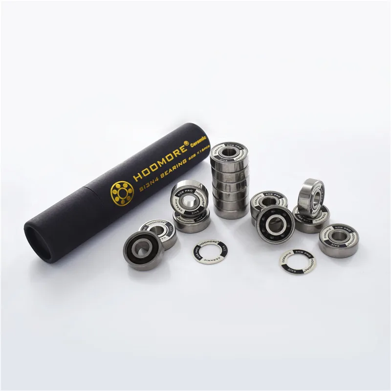 HOOMORE bearing Высокое качество, Профессиональные роликовые коньки Si3N4, черные керамические 608, городские шестерни, Черная Акула, подшипник высокого уровня, 16 шт - Цвет: HOOMORE bearing