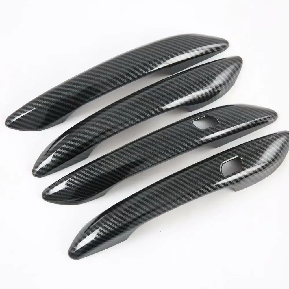 

For Hyundai Elantra 2020 2021 Carbon Fiber Outer Door Handle Catch Cover Trim Smart Key Molding Guard Decoration Car Styling