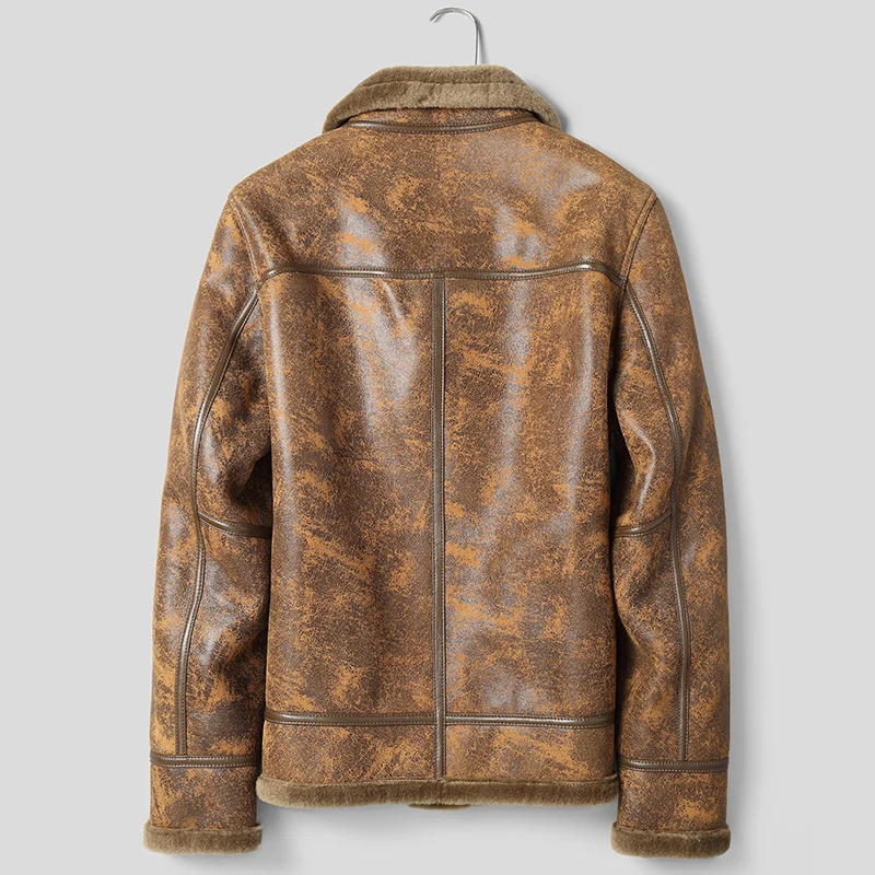 Официальное пальто DK из овечьей кожи с воротником костюмом Мужская зимняя