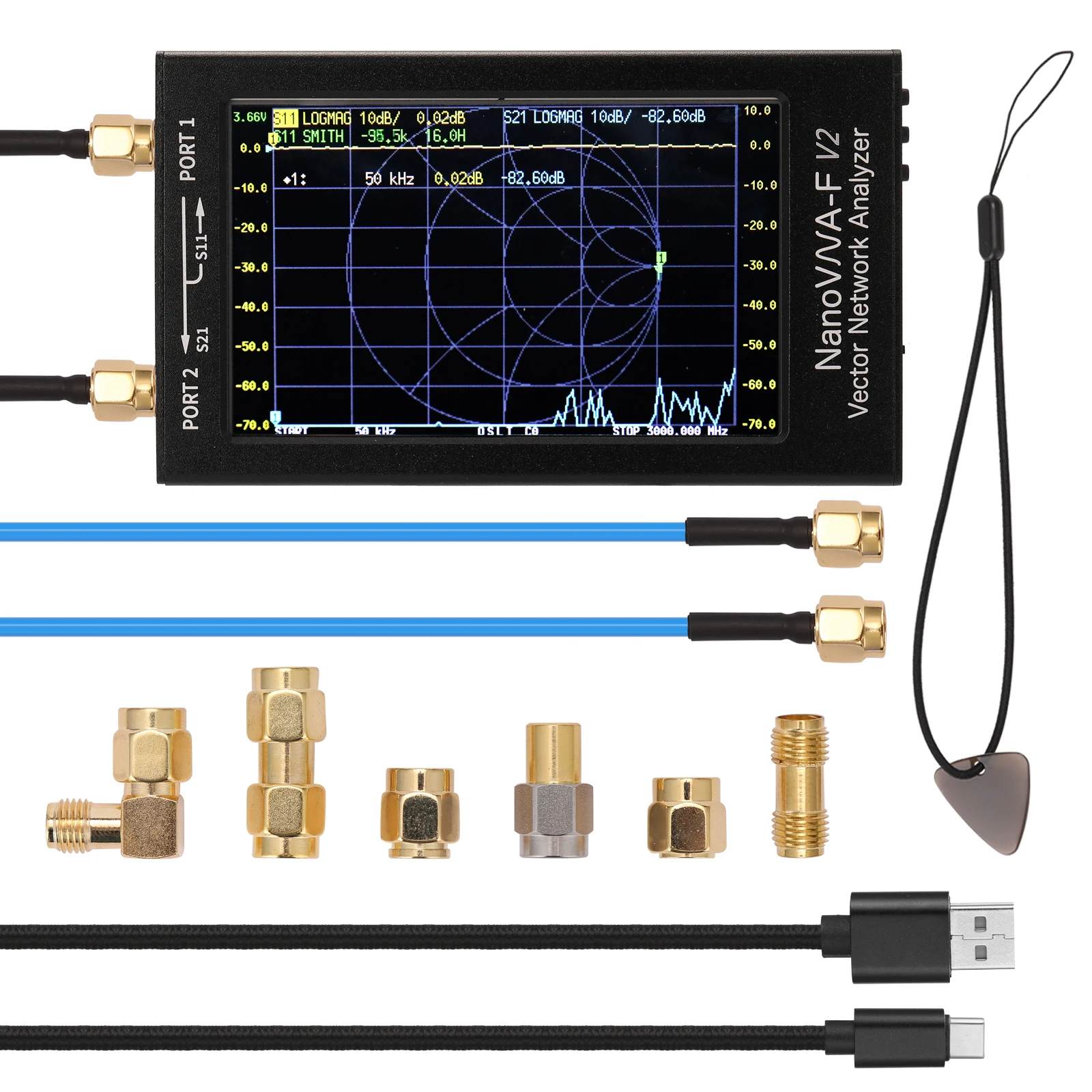 3 ГГц NanoVNA-F V2 вектор сетевой анализатор S-A-A-2 антенны коротковолновое HF VHF UHF IPS