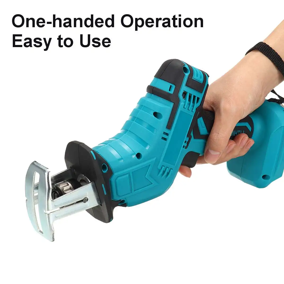 

398VF Cordless Reciprocating Saw + 4 Saw Blades Metal Cutting Wood Tool Portable Woodworking Cutters with 1/2 Battery Charge
