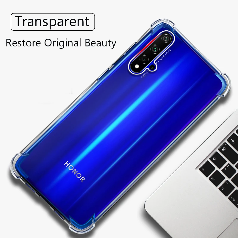 Прозрачный Мягкий ТПУ Прозрачный чехол для huawei Honor 20 Pro mate 30 Pro 8S 8C Y5 Y6Pro Y7 Y9 Prime P30 антидетонационный с предохранительными подушками противоударный чехол - Цвет: Прозрачный