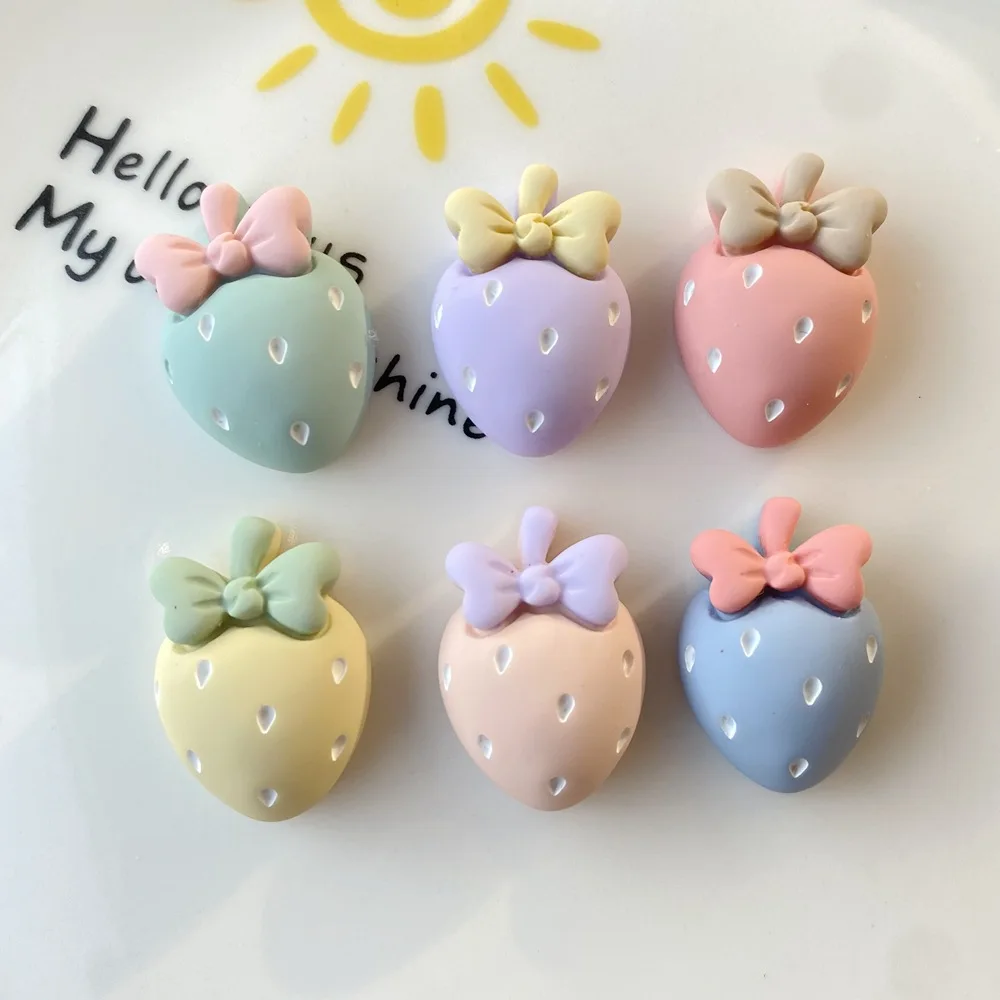 Ful Resin Strawberry Cabochon Kid Diy Scrapbook Charms Hair Accessori Phone Flatback Art Ornament Patch Material