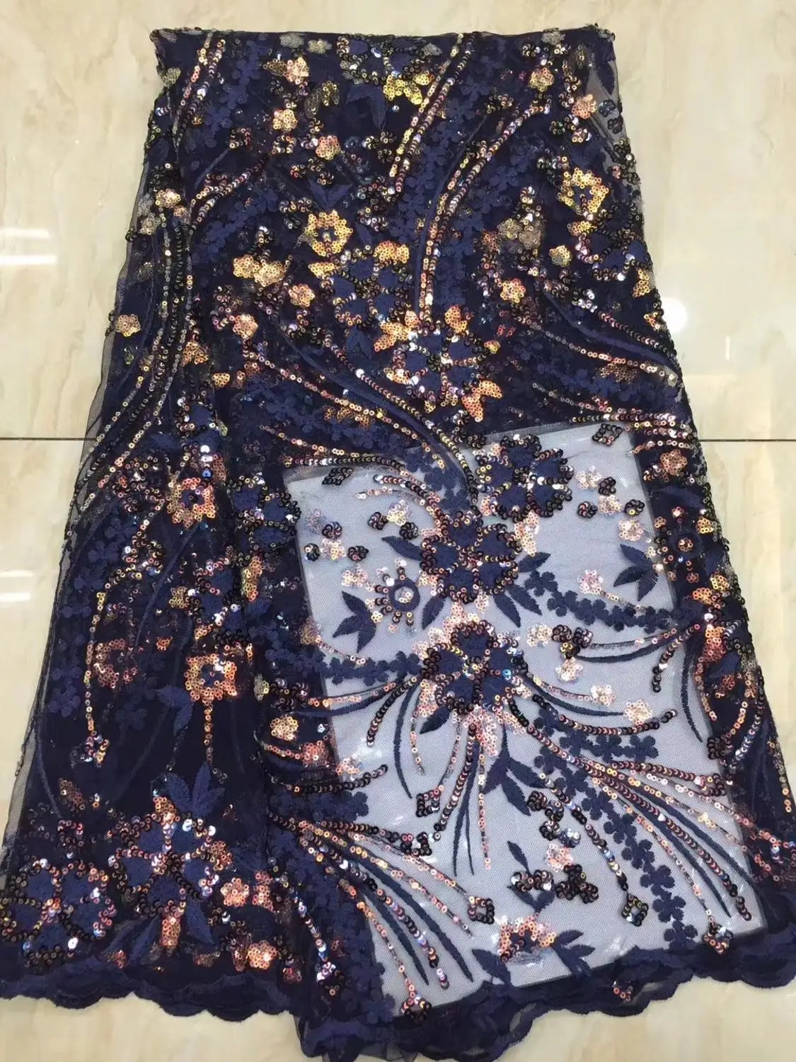 

2019 Latest African Lace Fabric 2019 High Quality Tulle Lace With Sequins French Mesh Tulle Lace Fabric For Dress Sequin Fabric