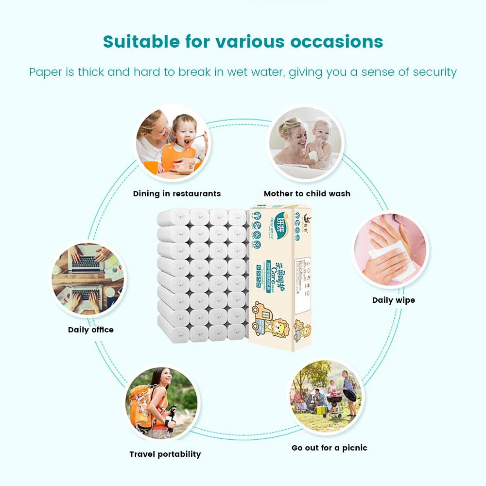 12 рулонов 4 слоя высокое качество чистая древесная масса мягкая туалетная бумага