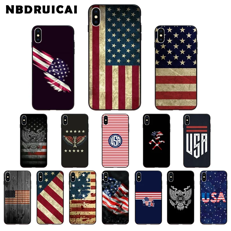 NBDRUICAI американский флаг США ТПУ Мягкий силиконовый чехол для телефона iPhone 11 pro XS MAX