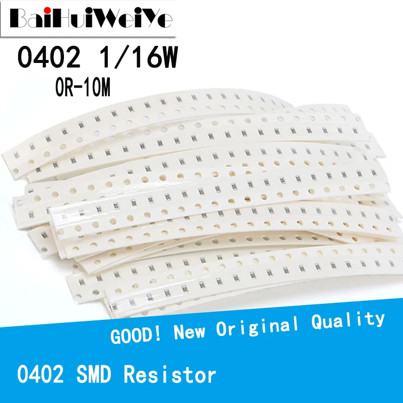 100 шт./лот 0402 SMD резистор 0R 10M 1/16 Вт 0 1 10 150 220 330 Ом 1K 2 K 10K 100K 1R 10R 100R 150R 220R 330R|Резисторы| |