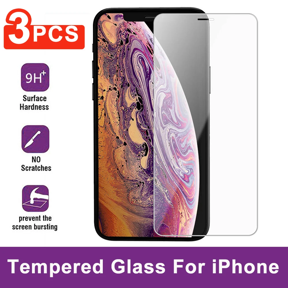 3 шт. закаленное стекло для iPhone 4 4S 5 5S SE 5C 6 6S 7 8 Plus X XS Max XR 11 Pro защита экрана|Защитные