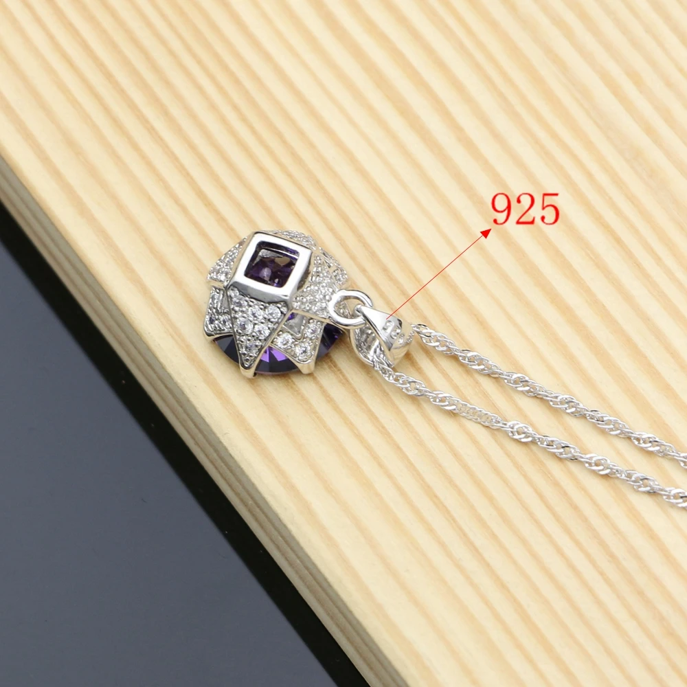 Комплект из колье и серёг серебра 925 пробы с фианитами | Украшения аксессуары