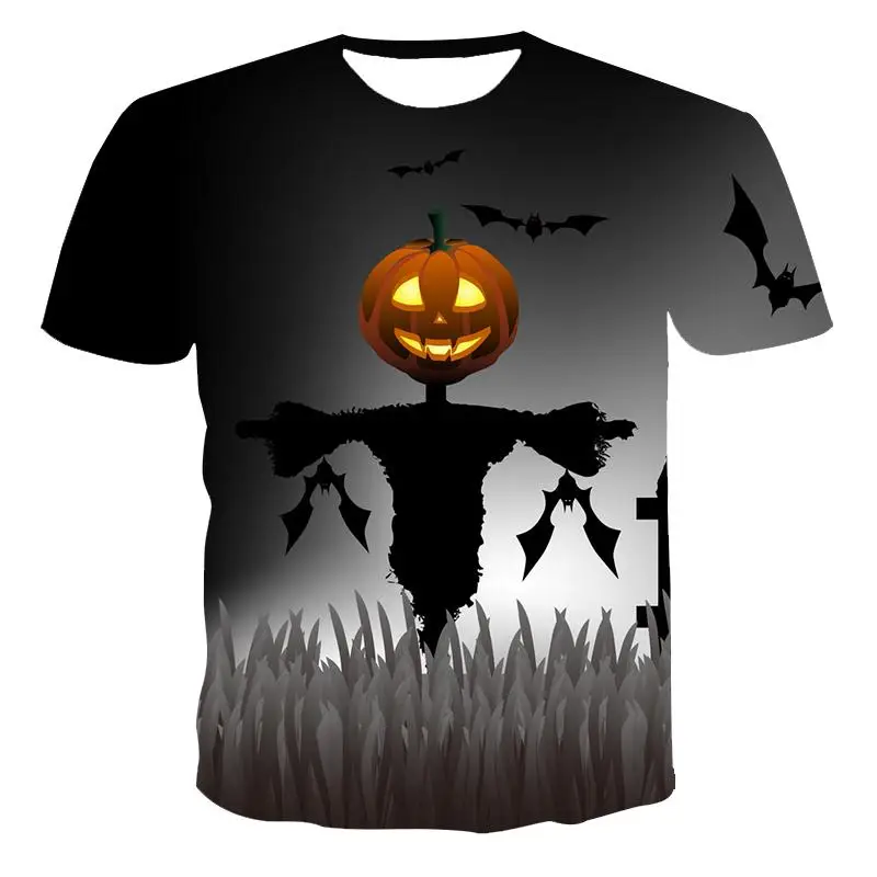 

New T-shirt male high-quality male T-shirt Halloween funny short-sleeved 3D printing male T-shirt