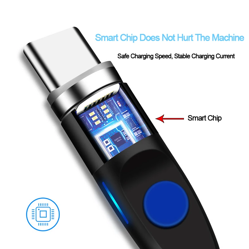 Магнитный зарядный кабель Micro USB Type C для iPhone X XR Oneplus 6T Samsung s9 мобильный телефон 1 м 3