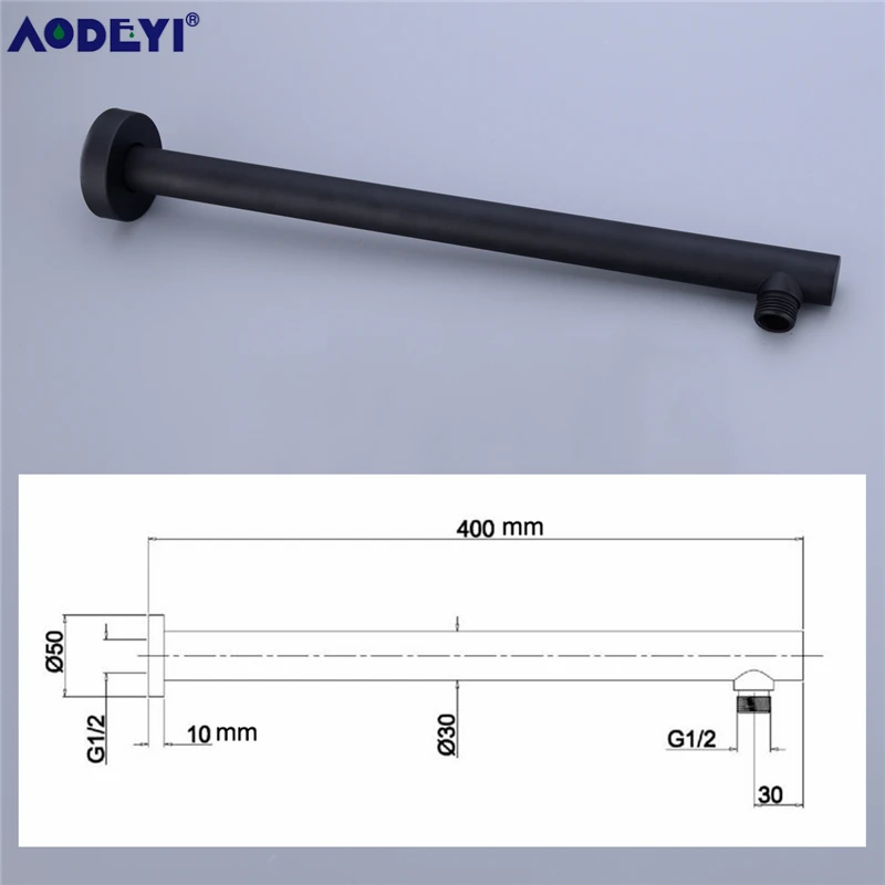 AODEYI Ванная комната Матовый Черный латунный душ с дождевой насадкой набор+ латунный настенный душевые ручки