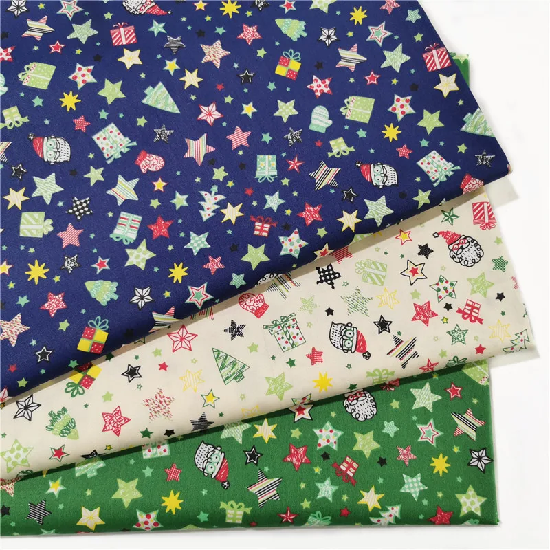 

Christmas gift stars Cotton twill fabric Cotton cartoon children's bedding handmade DIY cotton handmade sewing fabric