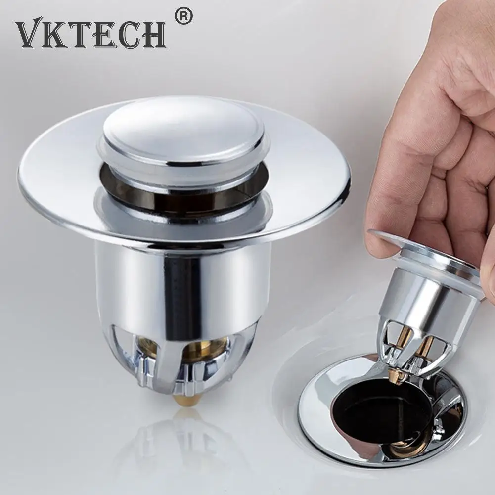 

2pcs Stainless Steel Bounce Core for Basin Drain Filter Push-type Hair Catcher Bathtub Stopper Plug Kitchen Bathroom Tool