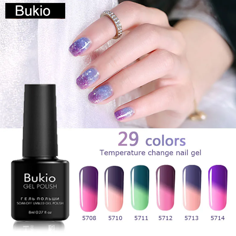 Bukio термальный лак для ногтей 6 мл отшелушиваемый температурный меняющий цвет