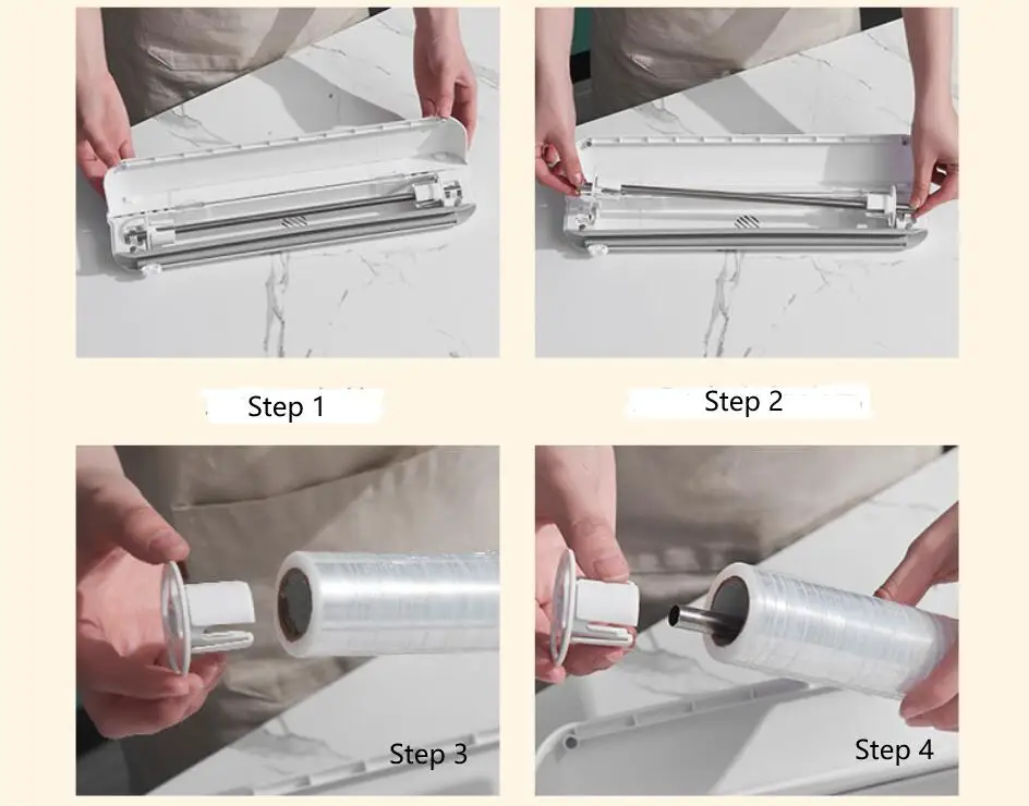 

Preservative Film Cutter Convenient Adjustable Wall Mounted Wall-Mounted Plastic Wrap Dispenser Kitchen Gadget For Home Use