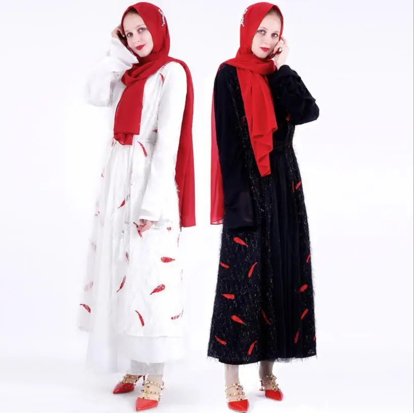 Кимоно с бахромой Eid Ramadan Abaya кардиган хиджаб вышивкой мусульманское платье