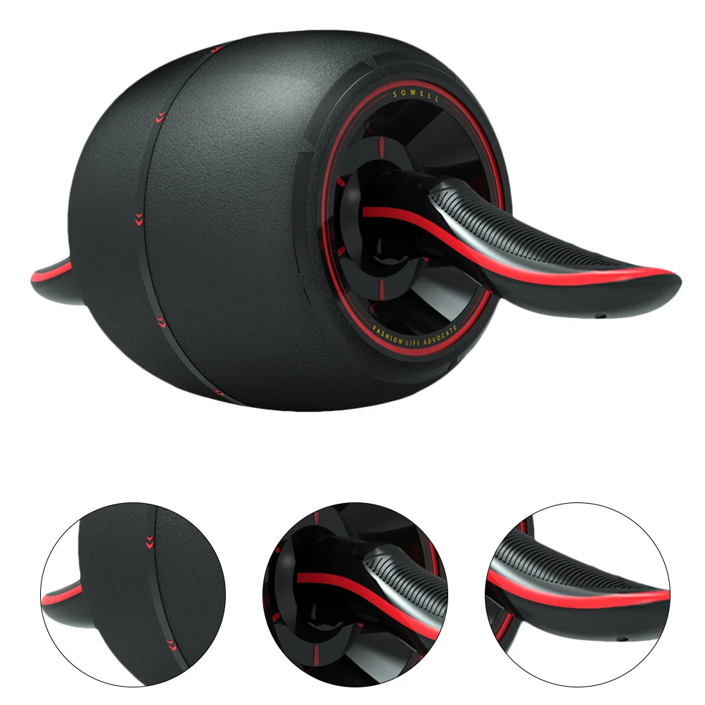 

Non-slip Handle Wheels Abdominal Roller Wheel Home Sports Supply (Black)