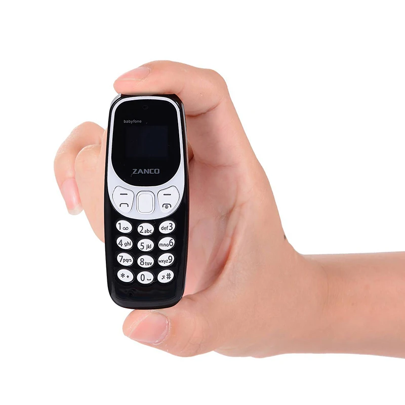 Черный Zanco мини 2G BabyFone самая маленькая в мире коллекция Bluetooth 3,0 контакт 500 запись звонков мобильный телефон 320 мАч батарея - Цвет: Черный