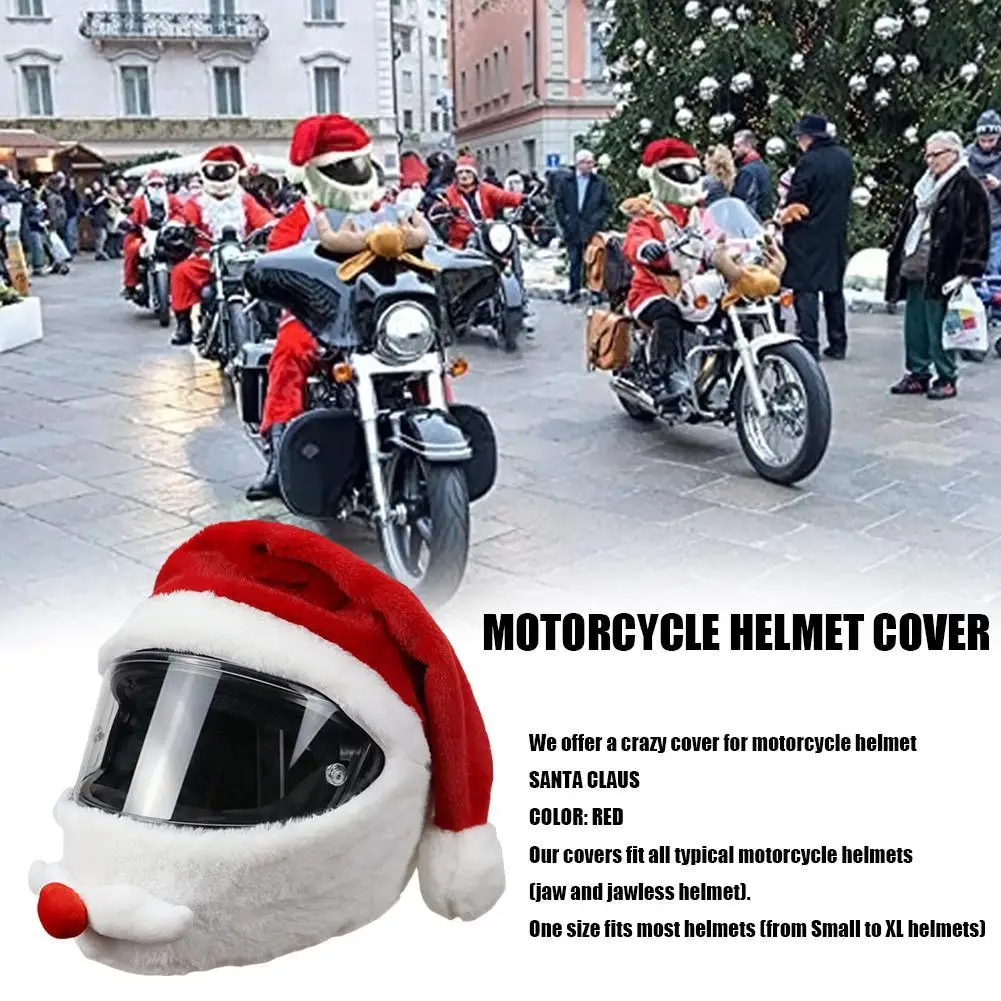 2021 Santa Claus Hat Cap Motorcycle Helmet Cover Innovative Bicycle Outdoor Fun Personalized Christmas Funny | Автомобили и