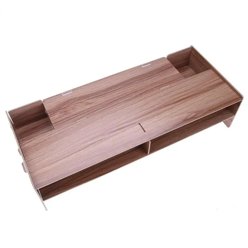 Прямая поставка деревянный органайзер для монитора компьютера Escritorio подставка