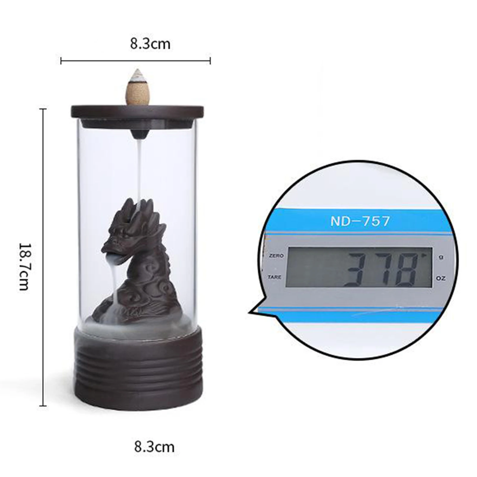 

Dragon Backflow Incense Burner Ceramic Waterfall Censer Holder Decor Style1
