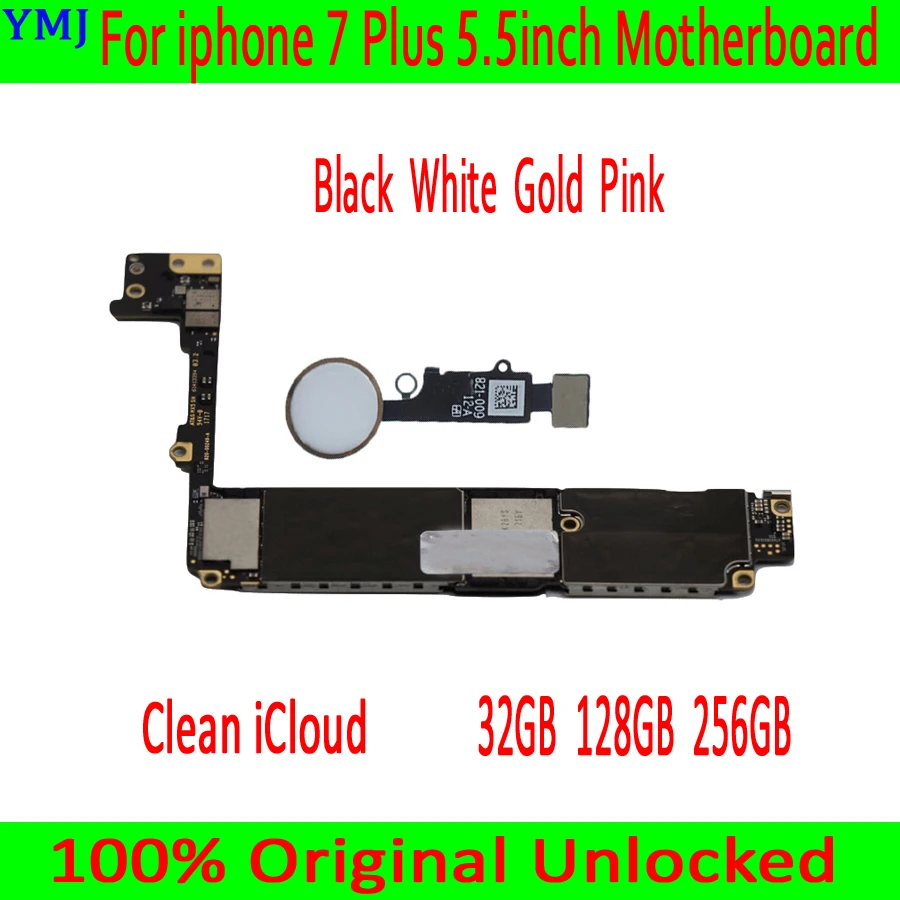Для iphone 7 Plus 5,5 дюймов материнская плата оригинальная разблокированная для iphone 7 Plus материнская плата с сенсорным ID черная