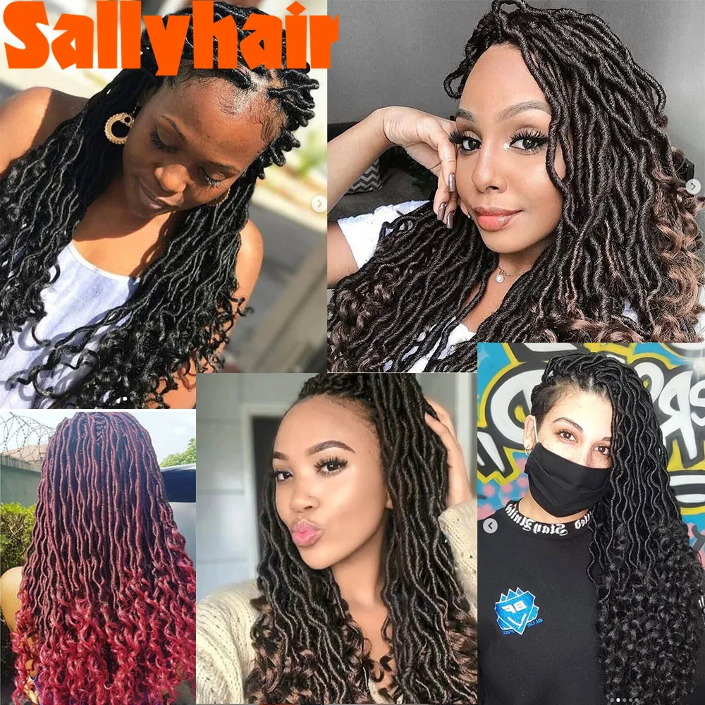 

Sallyhair Goddess Faux Locs Crochet Braids Hair Synthetic Braiding Hair Crochet Braiding Hair Exntension Fake Women Hairi