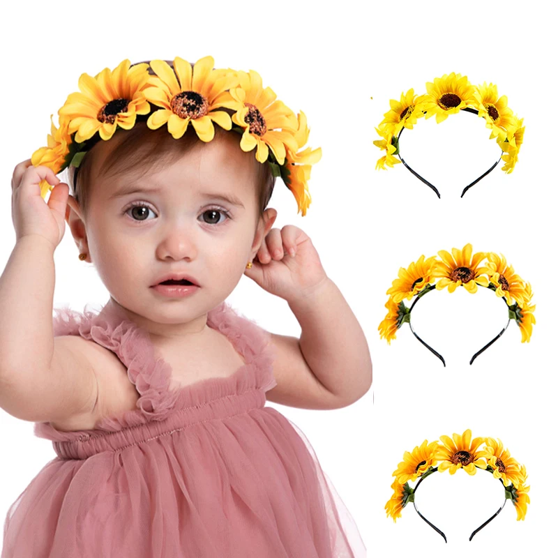 

Children's Hair Bands Simulation of Small Daisy Sunflower Headband Fashion Suitable for Taking Pictures Decoration for Baby Girl