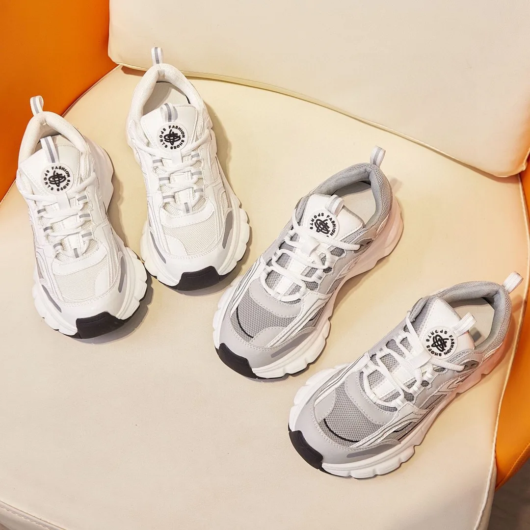 

Little white shoes women's summer new thick-soled net casual sports daddy shoes