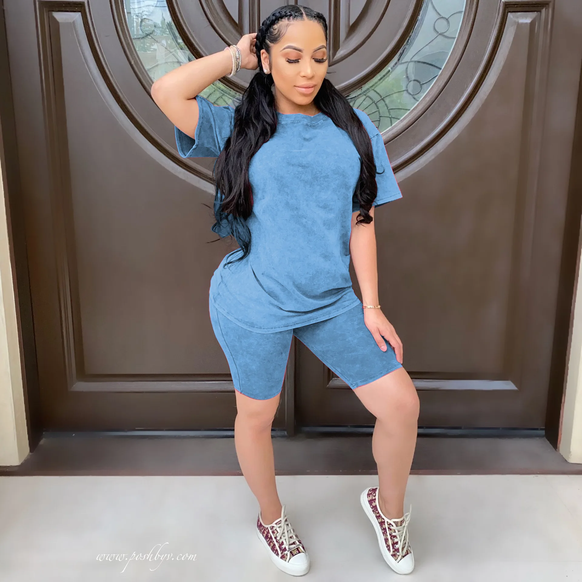 Повседневный женский комплект из двух предметов спортивный костюм с круглым