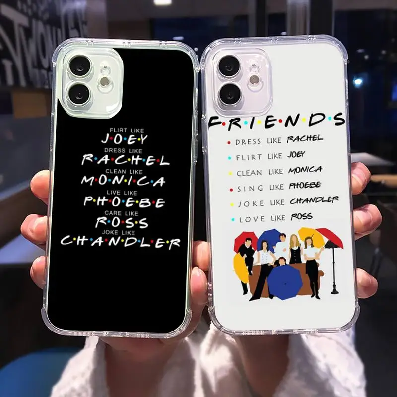 

TV Series Friends Phone Case For iphone 13 12 11 8 7 plus mini x xs xr pro max Transparent soft