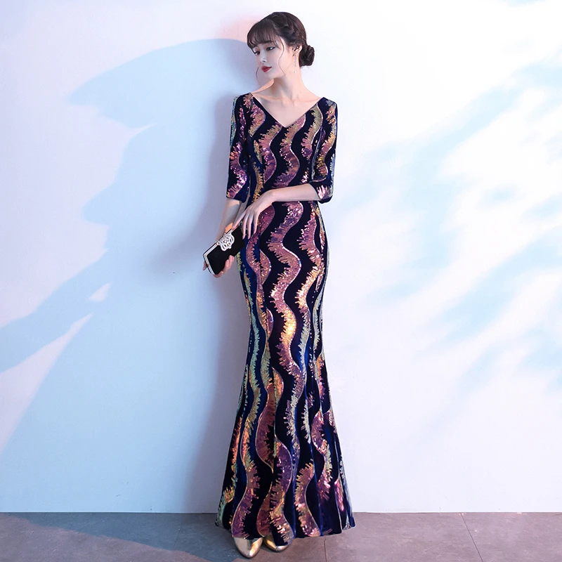 Wei yin AE0261 Robe De Soiree новый стиль Роскошные вечерние платья с коротким рукавом 2020