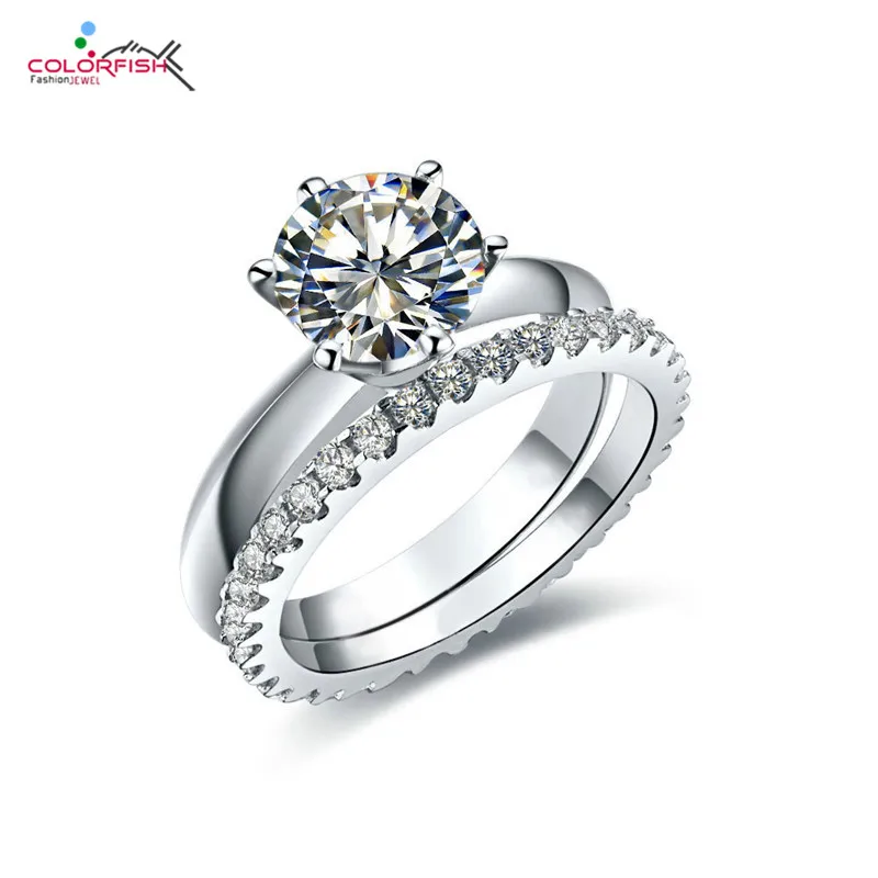 Комплект женских колец из серебра 925 пробы 2 шт. | Украшения и аксессуары