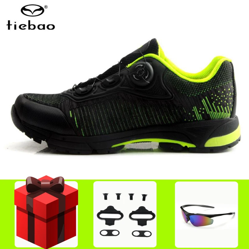 Tiebao Leisure Cycling Shoes Mountain Bike Bicycle Self-locking Pedal Glasses Shoes Non-slip Breathable Bike Sneakers MTB Shoes