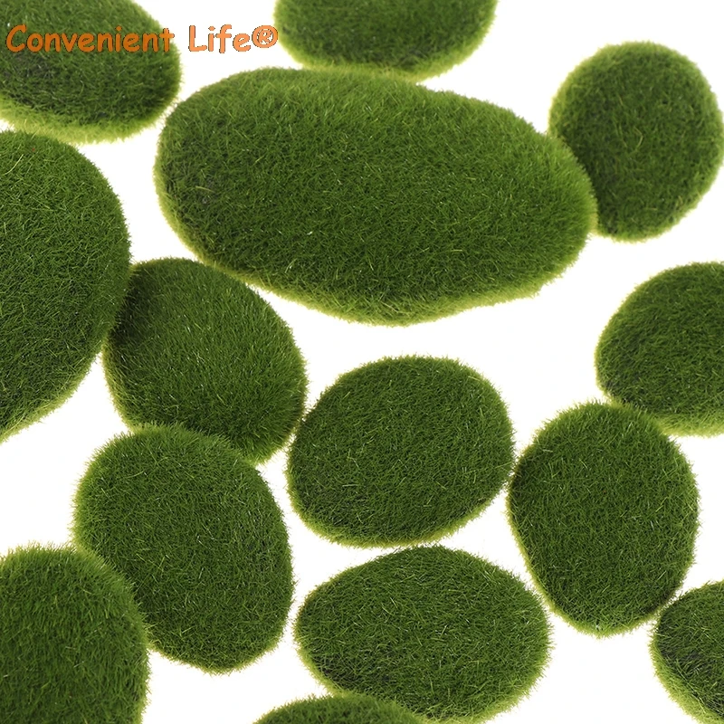 20 Вт 30 PCS 3 * Размеры искусственного камня Мосс Rocks Декоративные Зеленый мох мячи