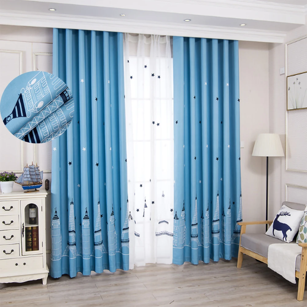 

Затемняющие шторы в виде замка, занавески для спальни, принцессы, детской комнаты, детская комната, оконные шторы