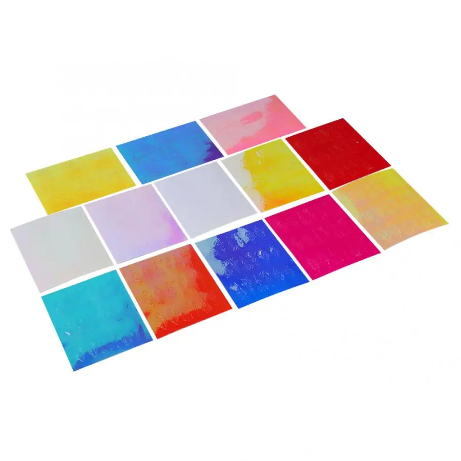 Фольга для ногтей 13 шт. ярких цветов Тотем геометрические узоры переводки