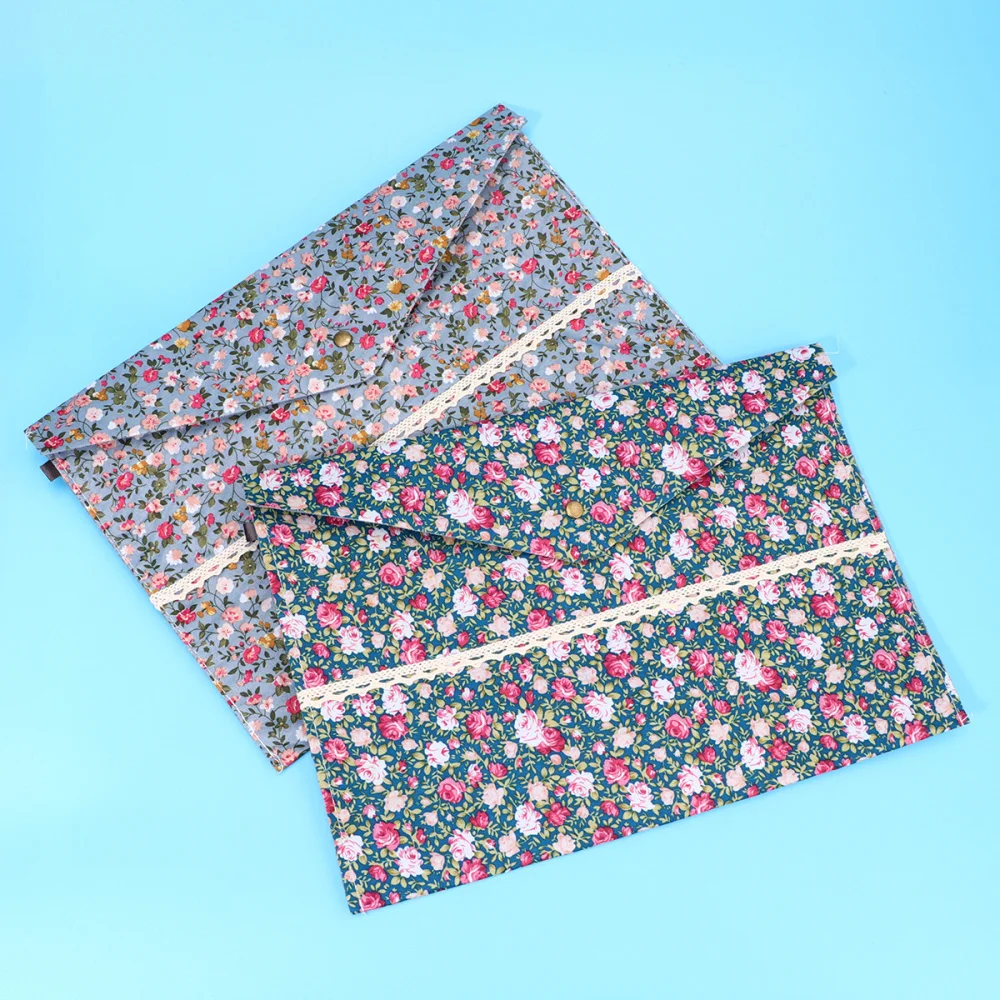 

4pcs A4 Size File Document Folder Plush Floral Document Storage Organizer for Office Business Home (Random Style)