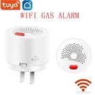 Датчик утечки газа Tuya умный с Wi-Fi и сигнализацией, 85-250 В переменного тока