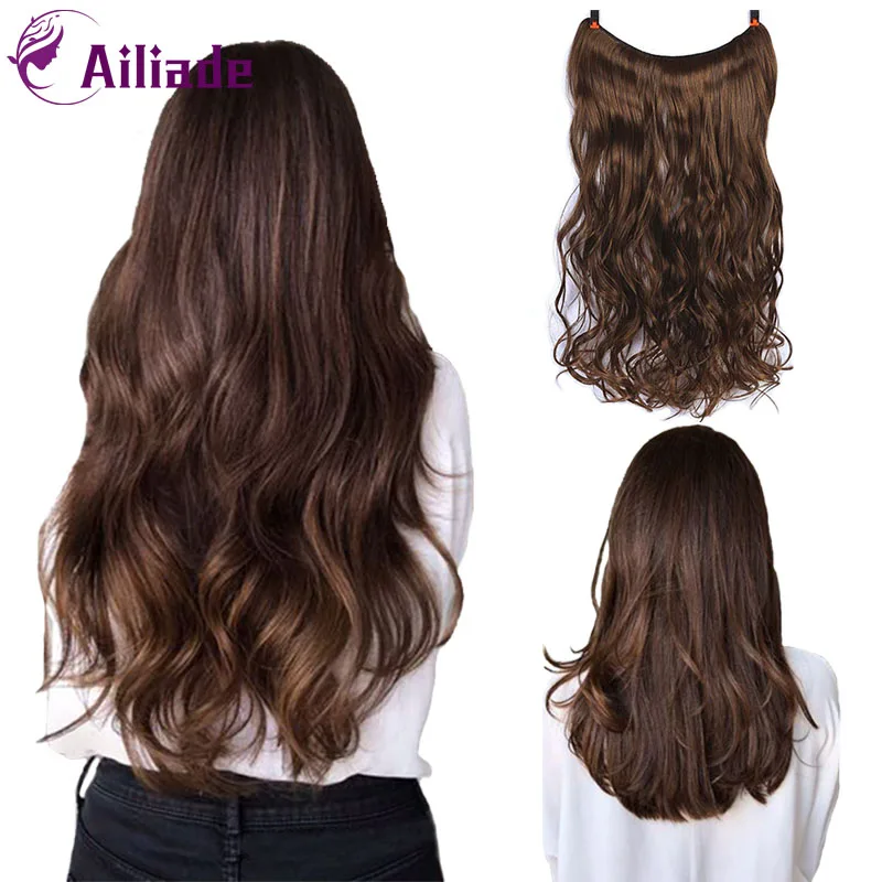 Прозрачная невидимая проволока для наращивания волос 22 дюйма без зажимов