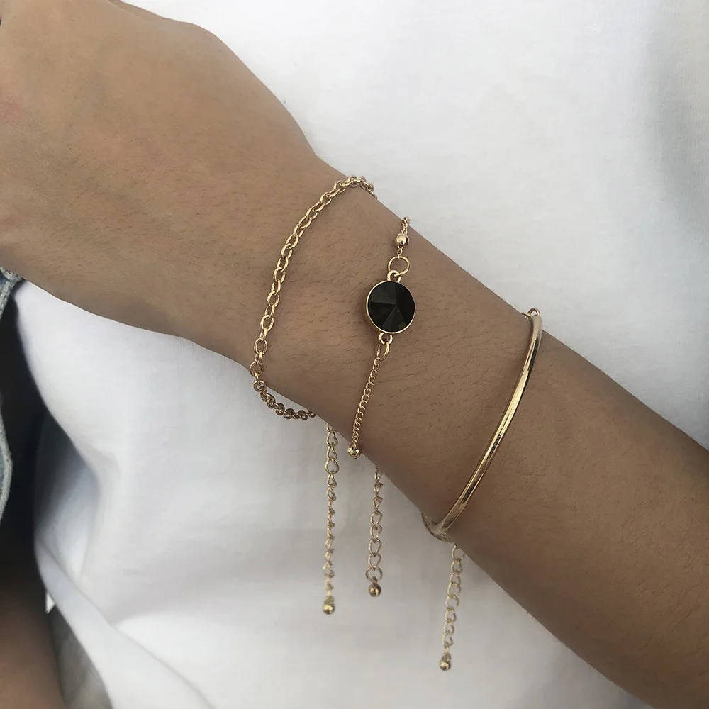 

Luxury and Elegant Pulseras Mujer Pendant Bracelet Fashion Friend Geometric Chain Bracelet Set Punk Style Party Jewelry Bracelet