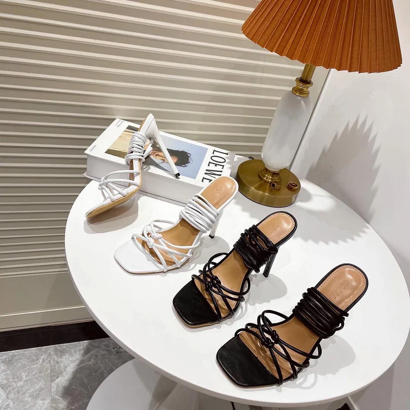 

2021 New Summer Fashion Design Weave Women Sandals Transparent Strange High heels Ladies Sandals Open Toe Shoes fashion shoes