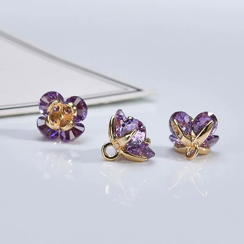 Фурнитура с покрытием из 18 каратного золота/цветной флорет Цветная Мозаика